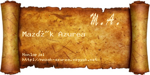 Mazák Azurea névjegykártya